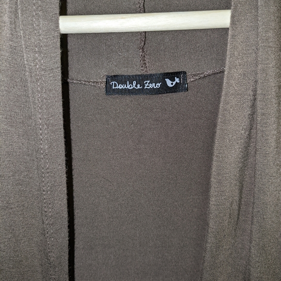 Double Zero Womens Size Small Open Front Drape Cardigan Solid Brown Rayon - Picture 2 of 7
